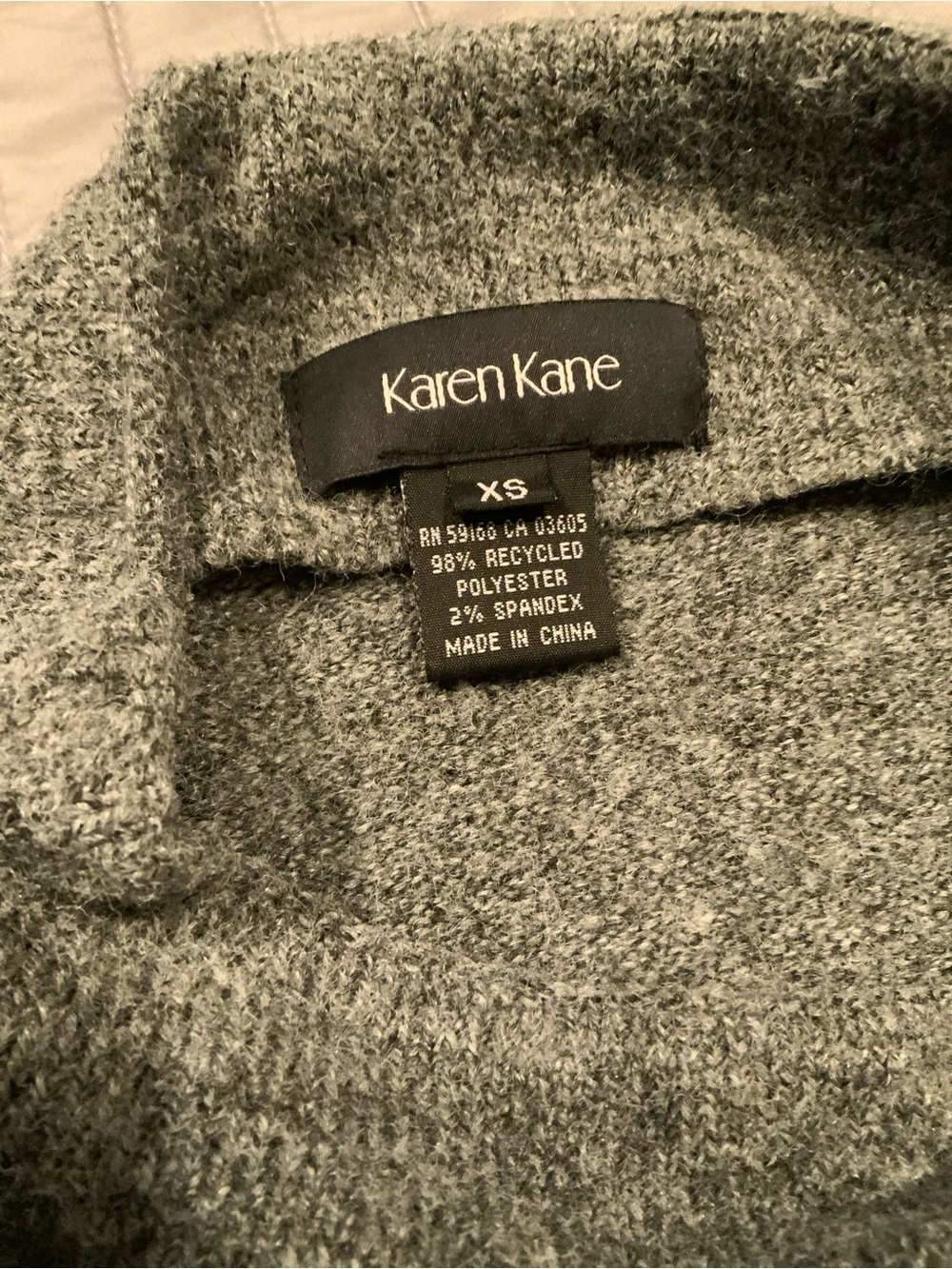 Women’s Karen Kane Grey Mock Neck Sweater, size XS - Picture 3 of 4